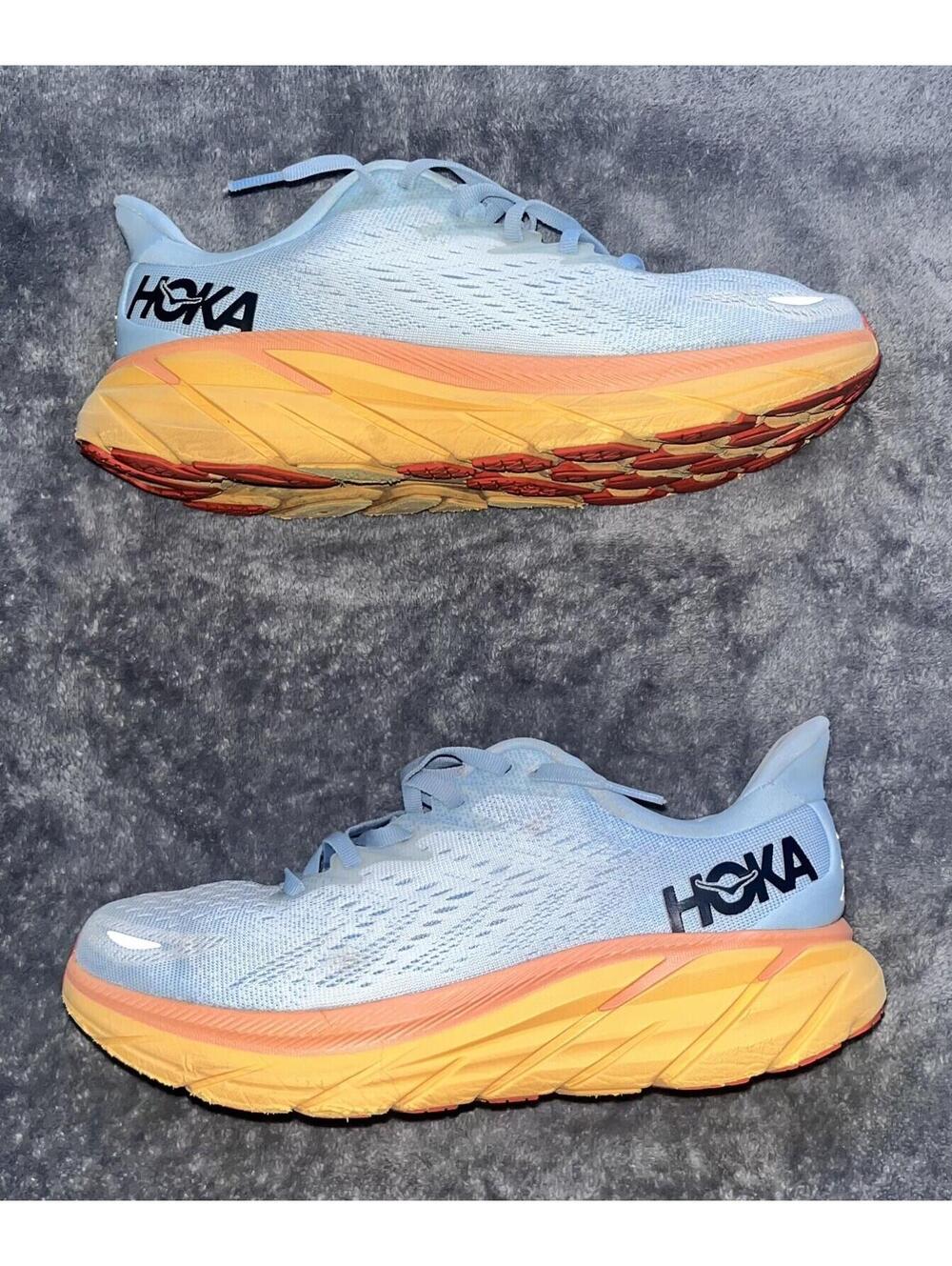 Hoka One One Clifton 8 Women’s Running Shoes Size 8.5B Summer Song Ice Flow Blue